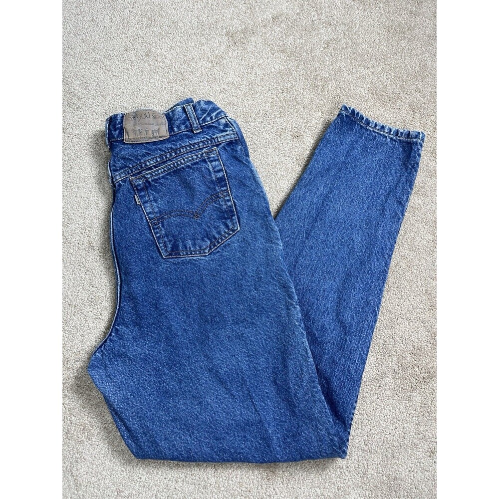 VTG 90s Levis 900 Blank Silver Tab Women 28x30 Tapered Mom Jeans US Fabric Rare